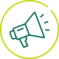 Icon of megaphone symbolising announcements