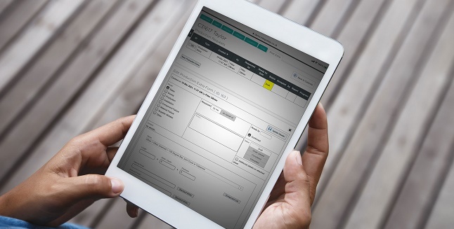 Person using tablet device