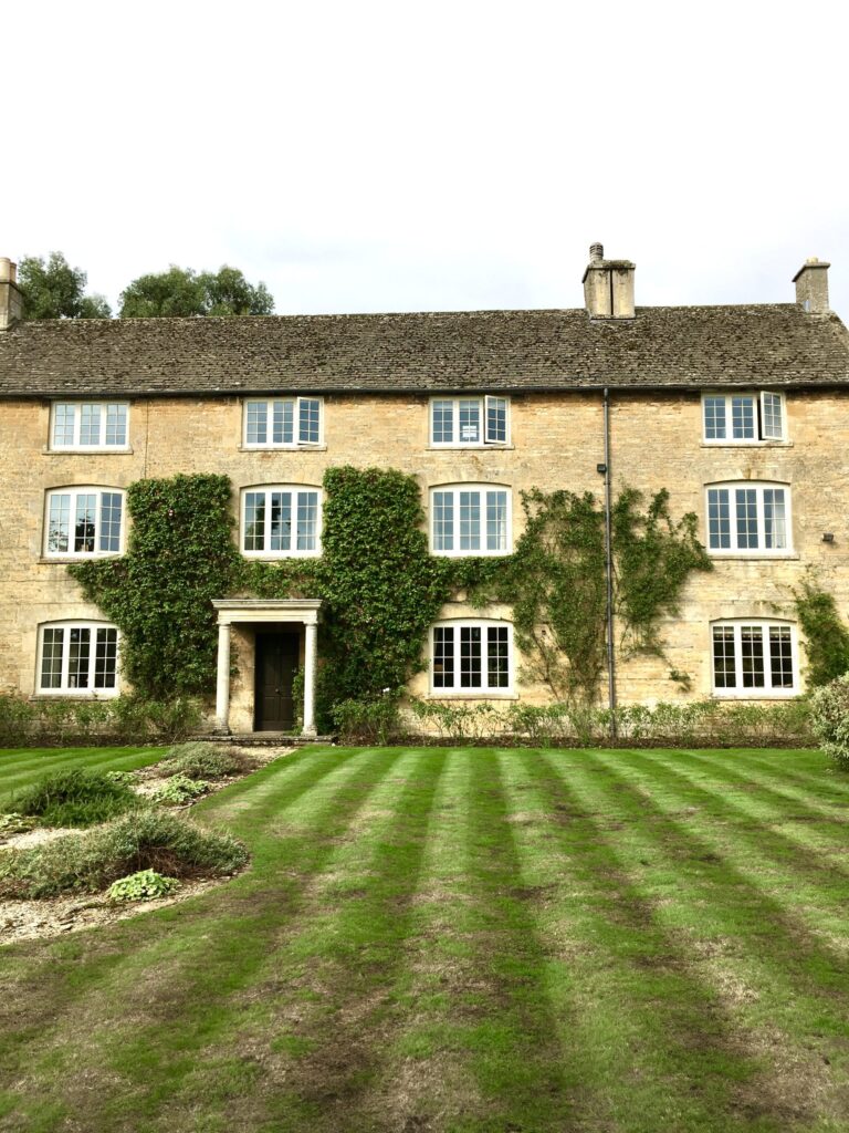 Traditional stone house with symmetrical windows