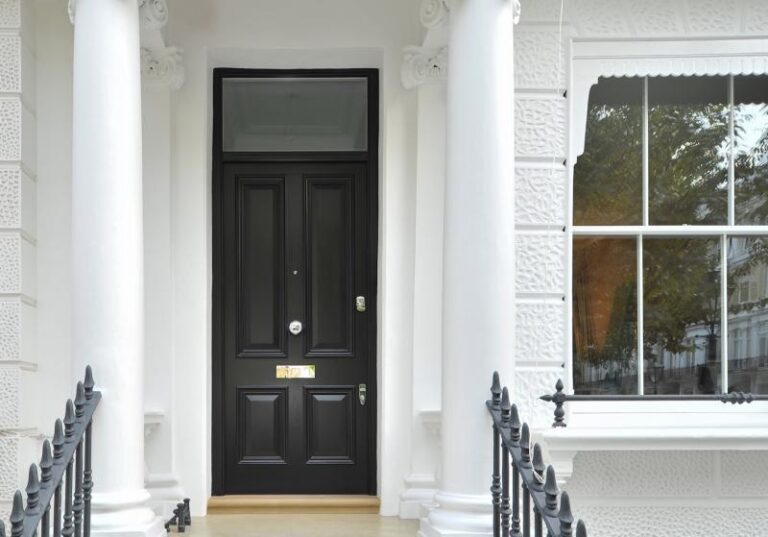 Timber front door in London by The Sash Window Workshop