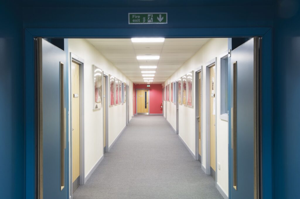 A school corridor