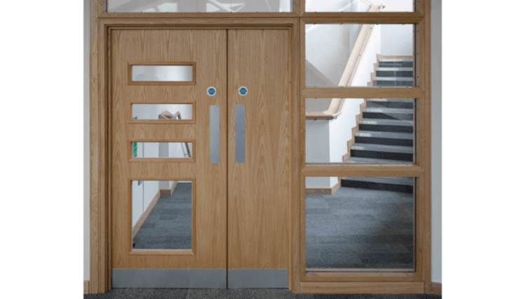 Fire doors with window frames