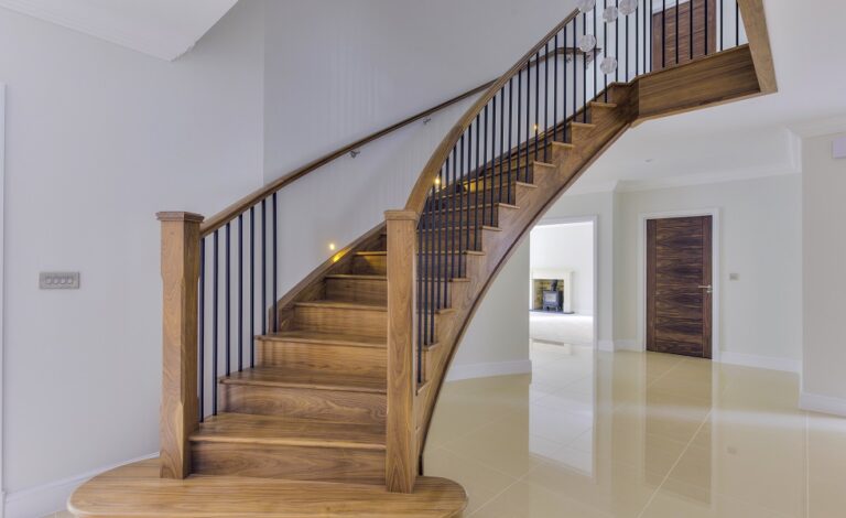 A timber staircase