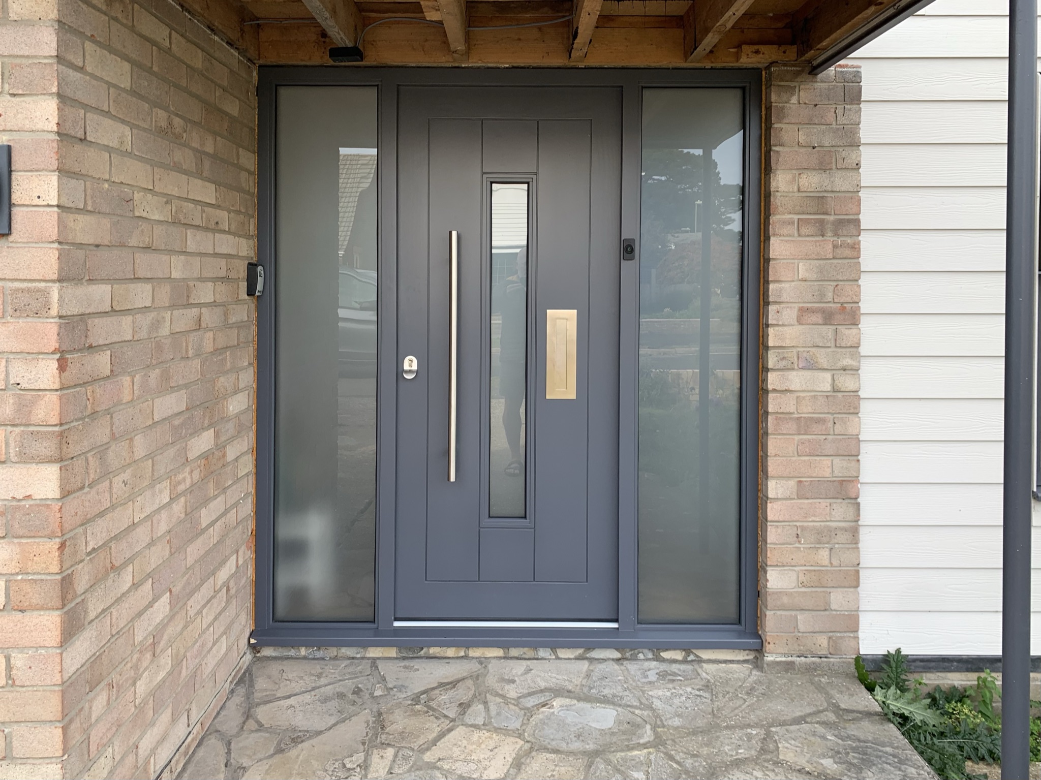 A hardwood painted roof lantern supplied fully finished with active blue solar control double glazed units.